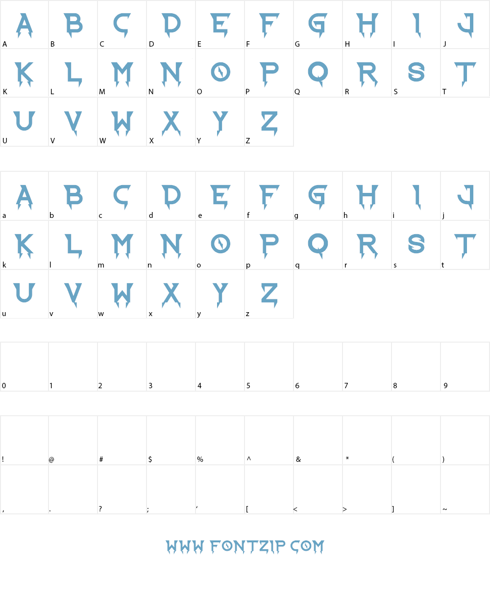 Ride the Lightning Font Character